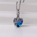 Ornate Crystal Heart Pendant Necklace