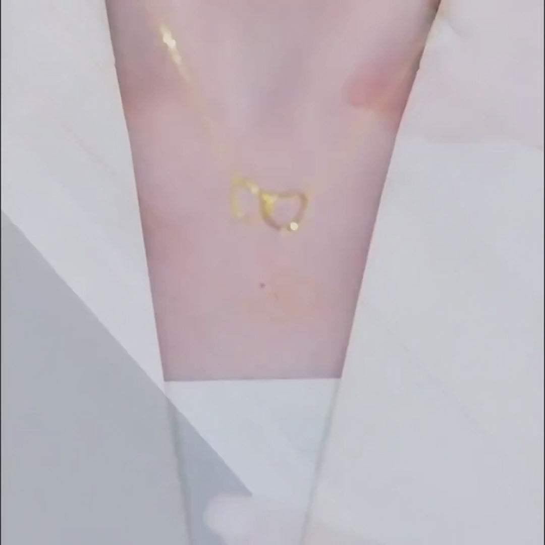 Interlocking Hearts Necklace - Gold & Silver